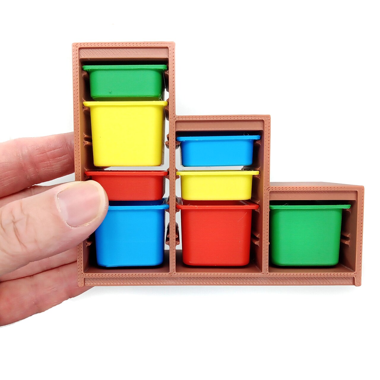 Miniature Storage Shelf with Bins, Primary Colors, Dollhouse Decor, Adorabilities